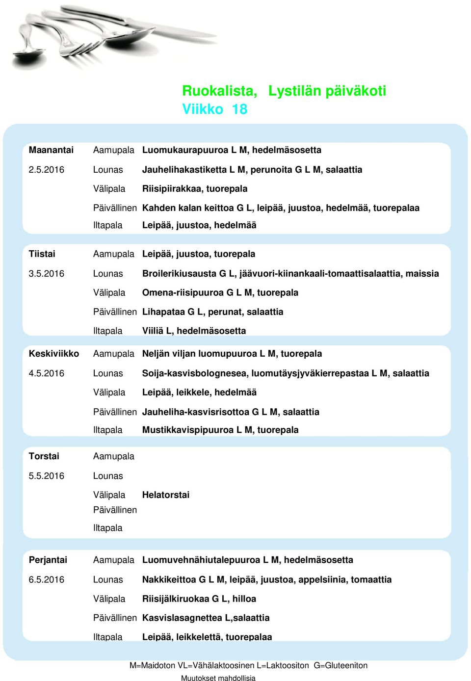 Aamupala Leipää, juustoa, tuorepala 3.5.