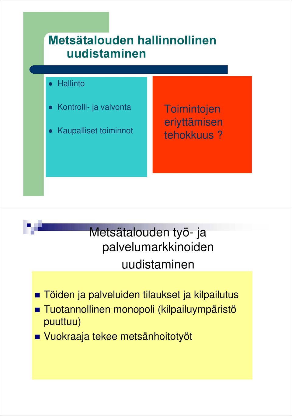 Metsätalouden työ- ja palvelumarkkinoiden Töiden ja palveluiden