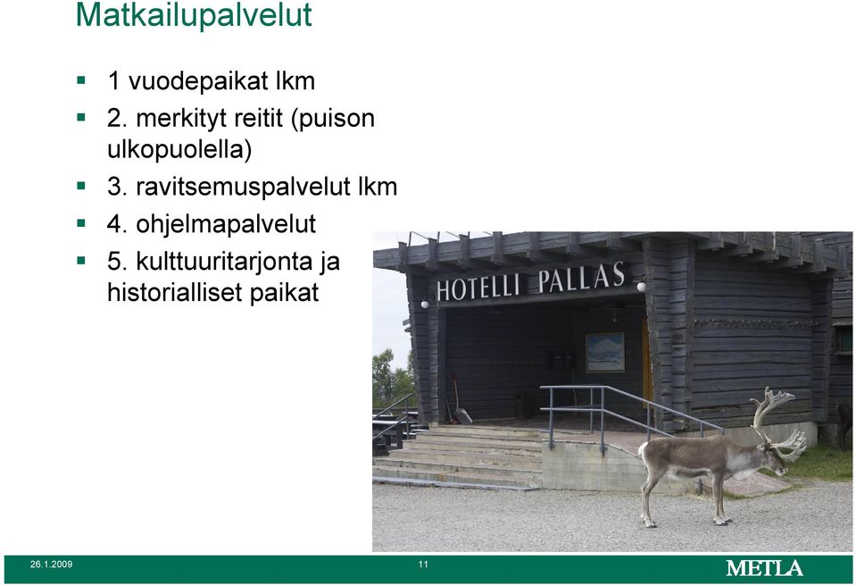 ravitsemuspalvelut lkm 4. ohjelmapalvelut 5.