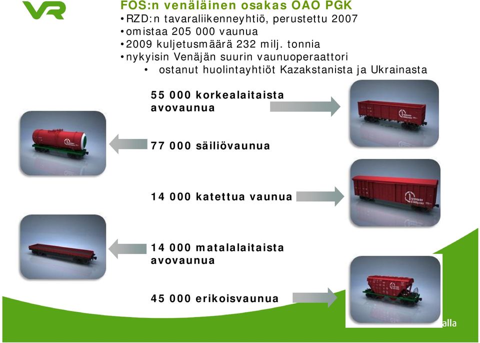 tonnia nykyisin Venäjän suurin vaunuoperaattori ostanut huolintayhtiöt Kazakstanista ja