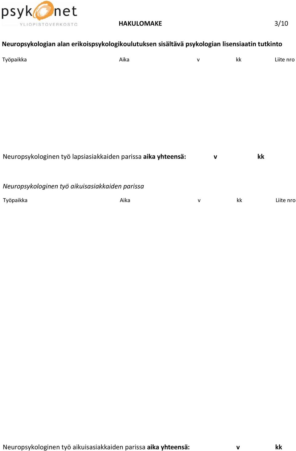 Neuropsykologinen työ aikuisasiakkaiden parissa