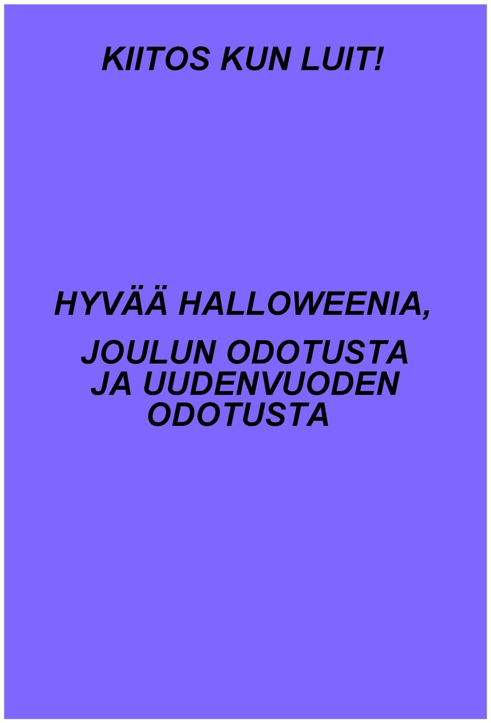 JOULUN ODOTUSTA JA