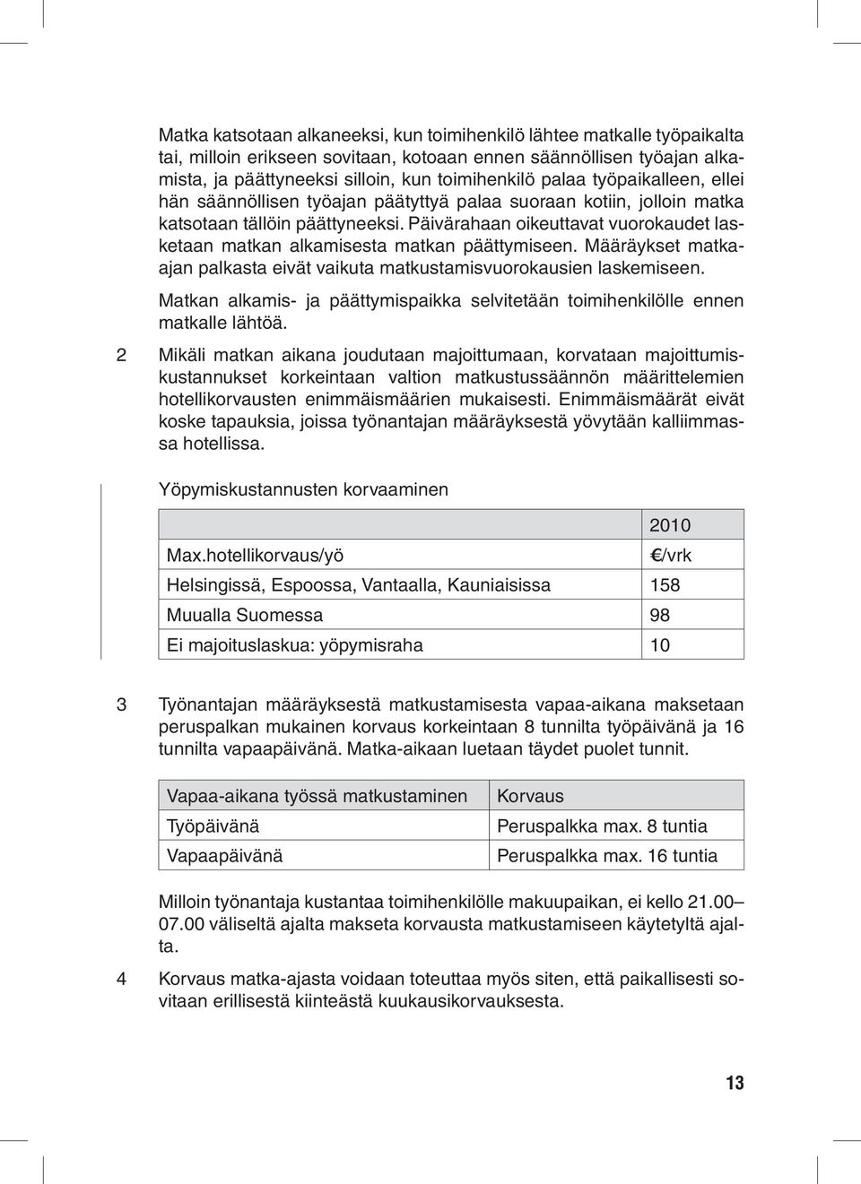 Päivärahaan oikeuttavat vuorokaudet lasketaan matkan alkamisesta matkan päättymiseen. Määräykset matkaajan palkasta eivät vaikuta matkustamisvuorokausien laskemiseen.