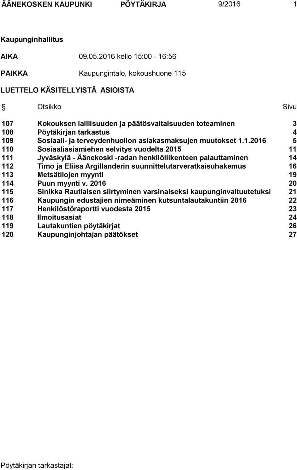 Sosiaali- ja terveydenhuollon asiakasmaksujen muutokset 1.