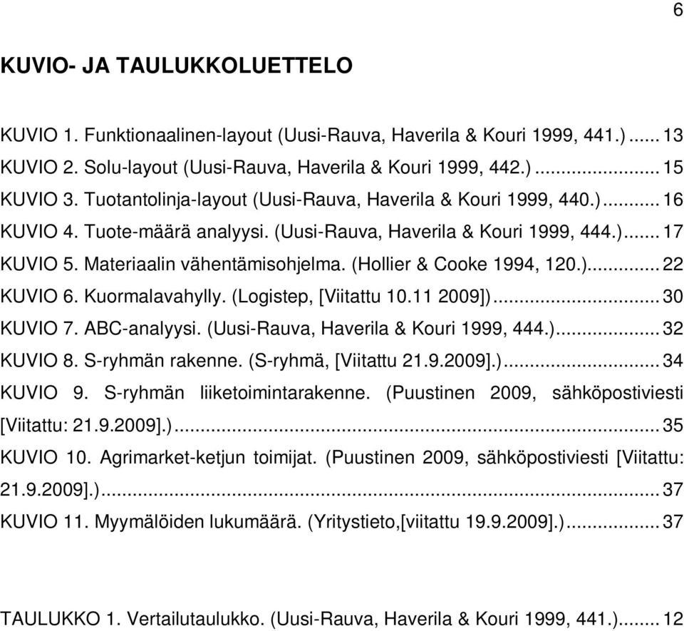 (Hollier & Cooke 1994, 120.)... 22 KUVIO 6. Kuormalavahylly. (Logistep, [Viitattu 10.11 2009])... 30 KUVIO 7. ABC-analyysi. (Uusi-Rauva, Haverila & Kouri 1999, 444.)... 32 KUVIO 8. S-ryhmän rakenne.
