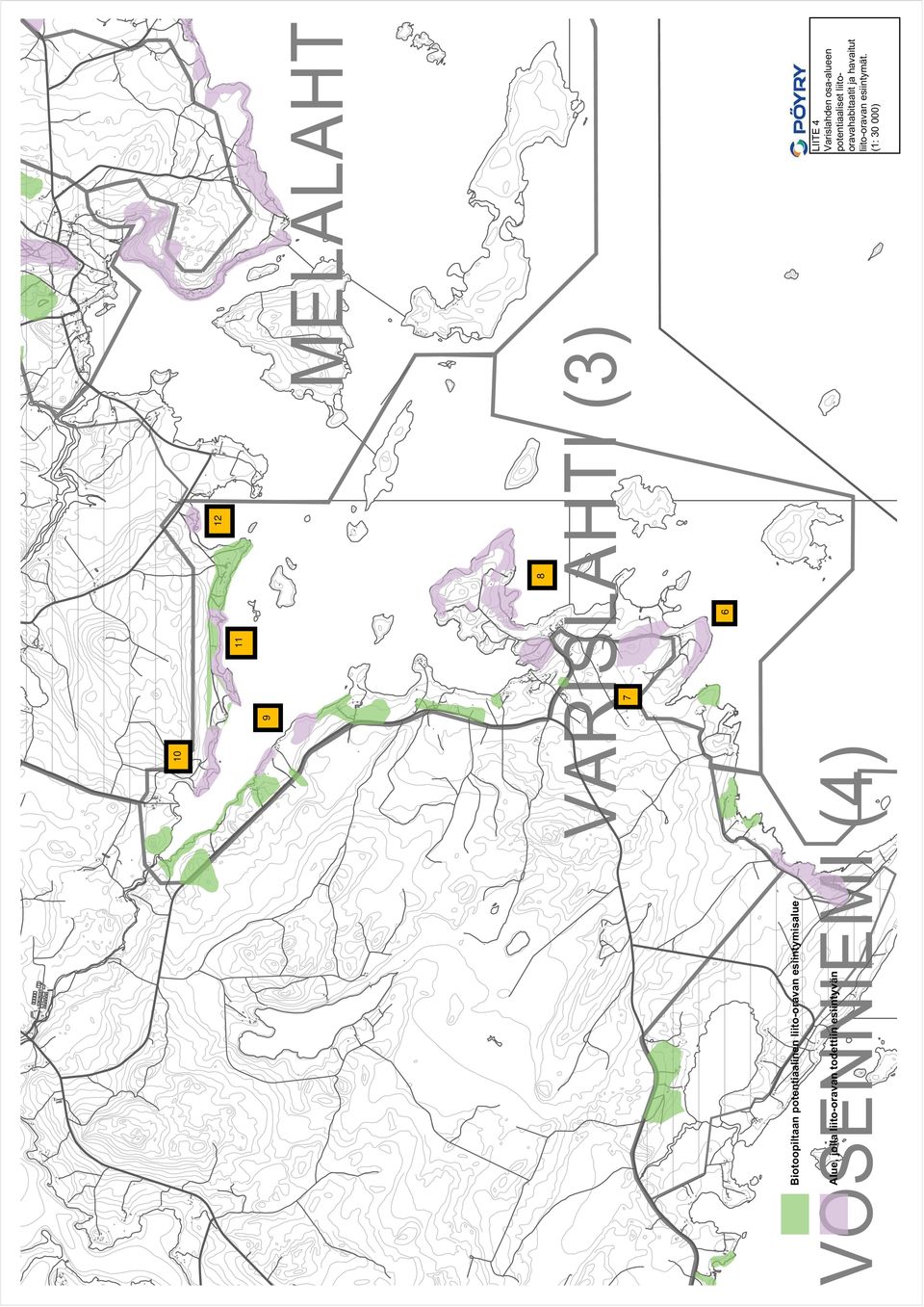 todettiin esiintyvän LIITE 4 Varislahden osa-alueen potentiaaliset