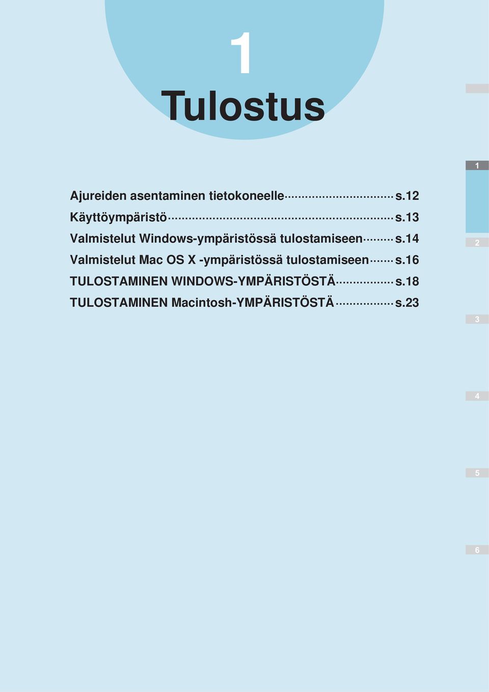 Valmistelut Windows-ympäristössä tulostamiseen s.