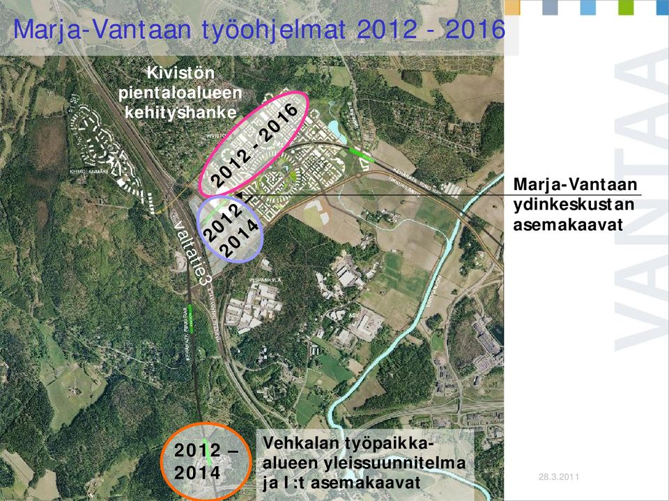 asemakaavat valtatie3 2012 2014 Vehkalan työpaikkaalueen