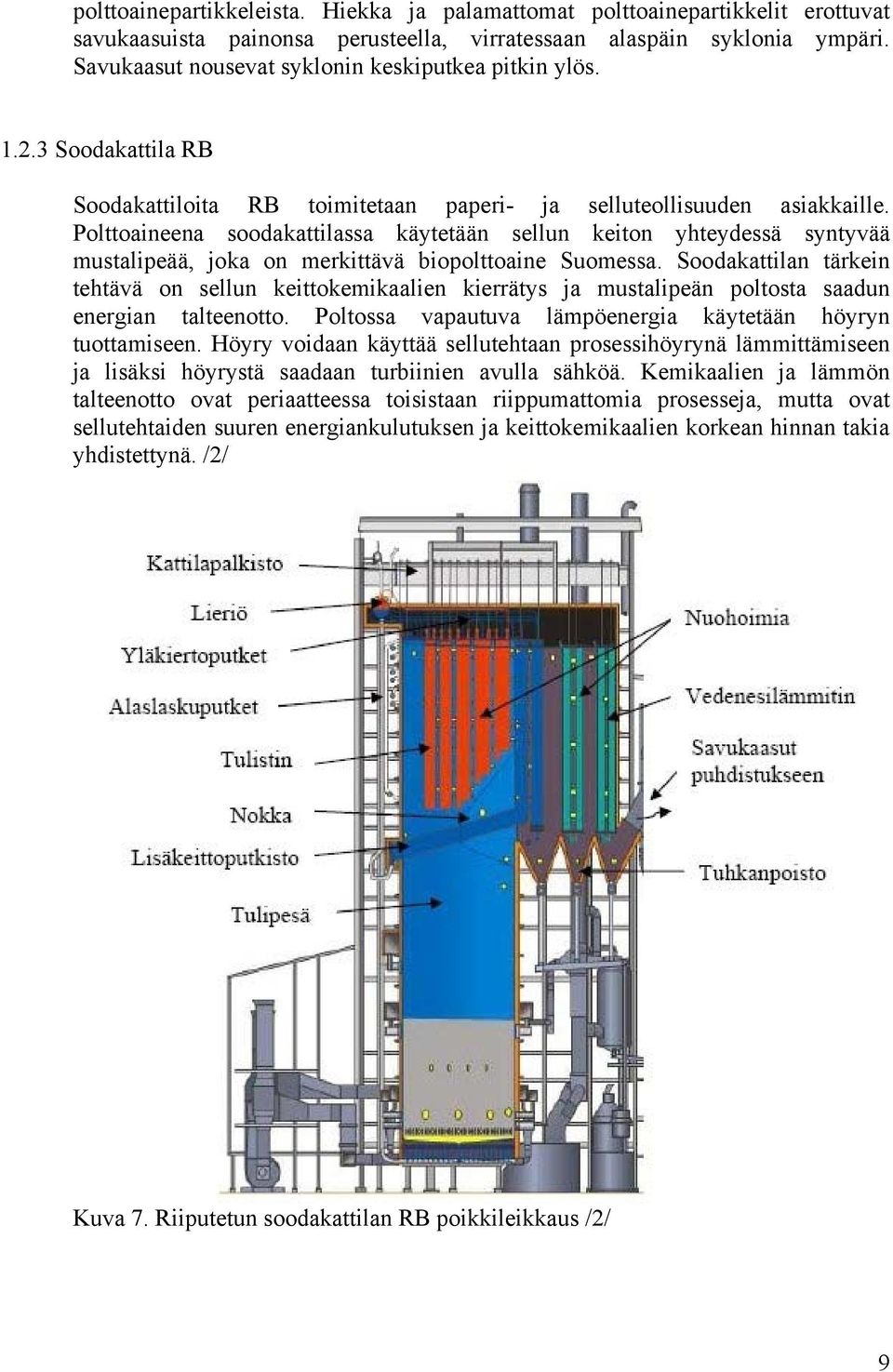 Polttoaineena soodakattilassa käytetään sellun keiton yhteydessä syntyvää mustalipeää, joka on merkittävä biopolttoaine Suomessa.