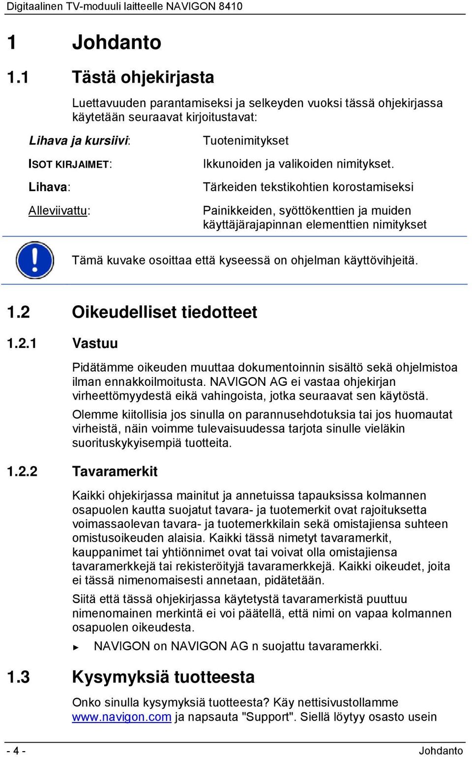 Ikkunoiden ja valikoiden nimitykset.