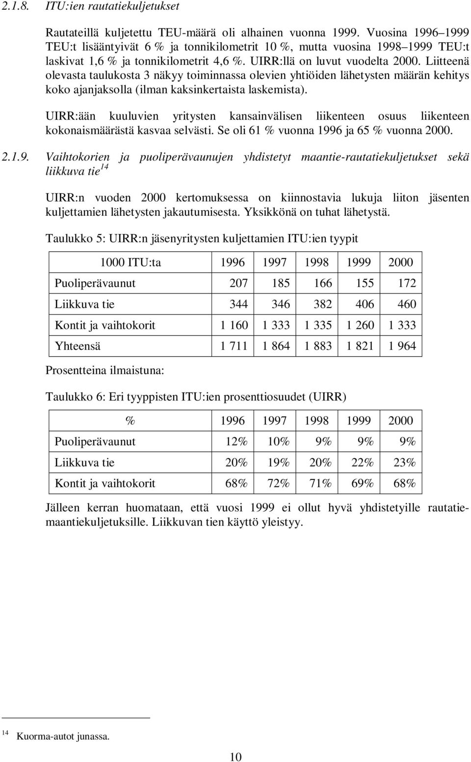Liitteenä olevasta taulukosta 3 näkyy toiminnassa olevien yhtiöiden lähetysten määrän kehitys koko ajanjaksolla (ilman kaksinkertaista laskemista).