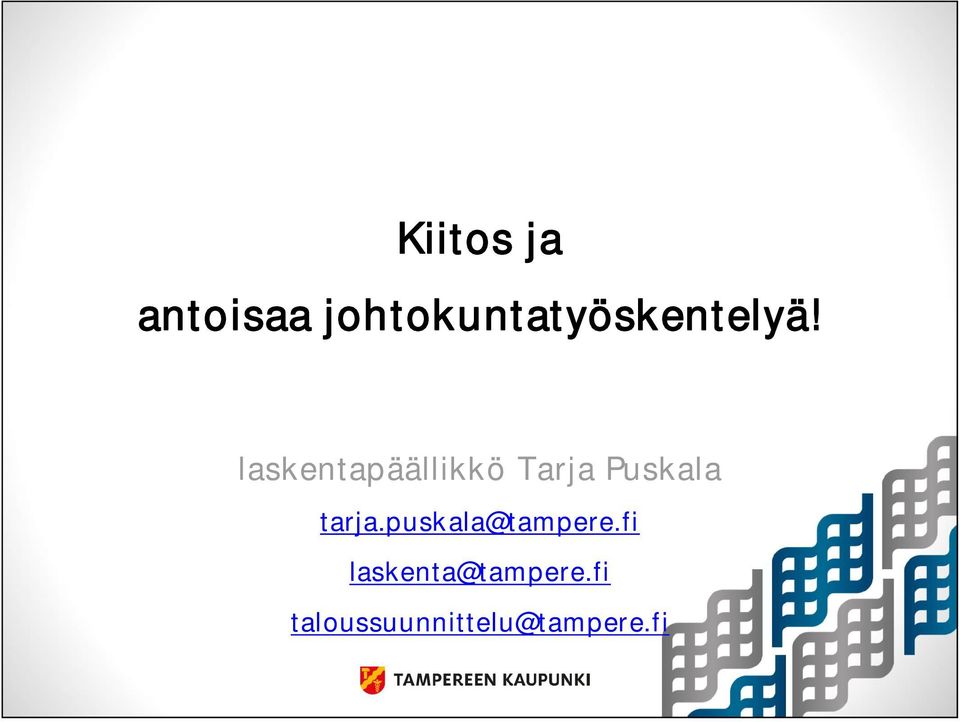 laskentapäällikkö Tarja Puskala