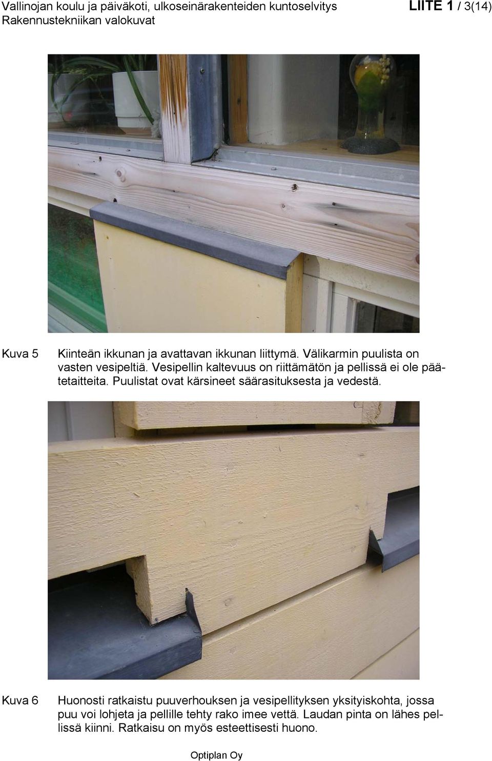 Puulistat ovat kärsineet säärasituksesta ja vedestä.