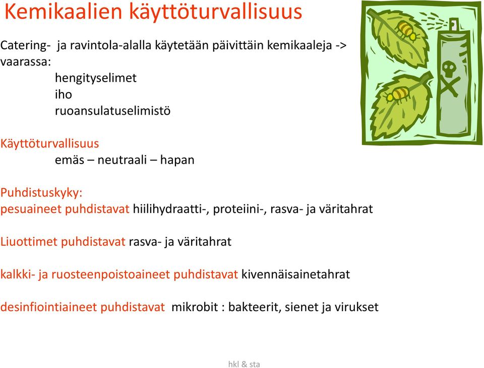 puhdistavat hiilihydraatti-, proteiini-, rasva- ja väritahrat Liuottimet puhdistavat rasva- ja väritahrat kalkki-