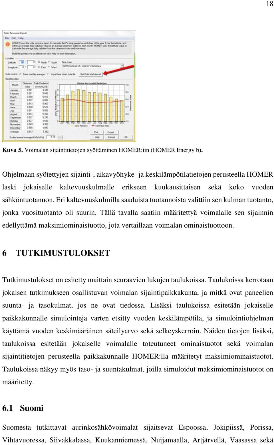 Eri kaltevuuskulmilla saaduista tuotannoista valittiin sen kulman tuotanto, jonka vuosituotanto oli suurin.