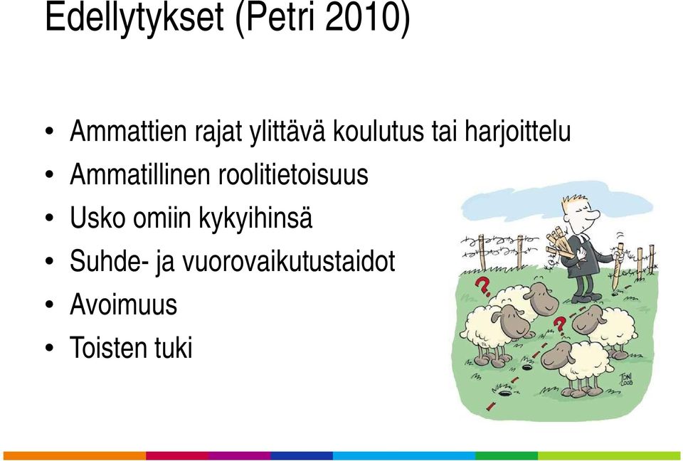 Ammatillinen roolitietoisuus Usko omiin