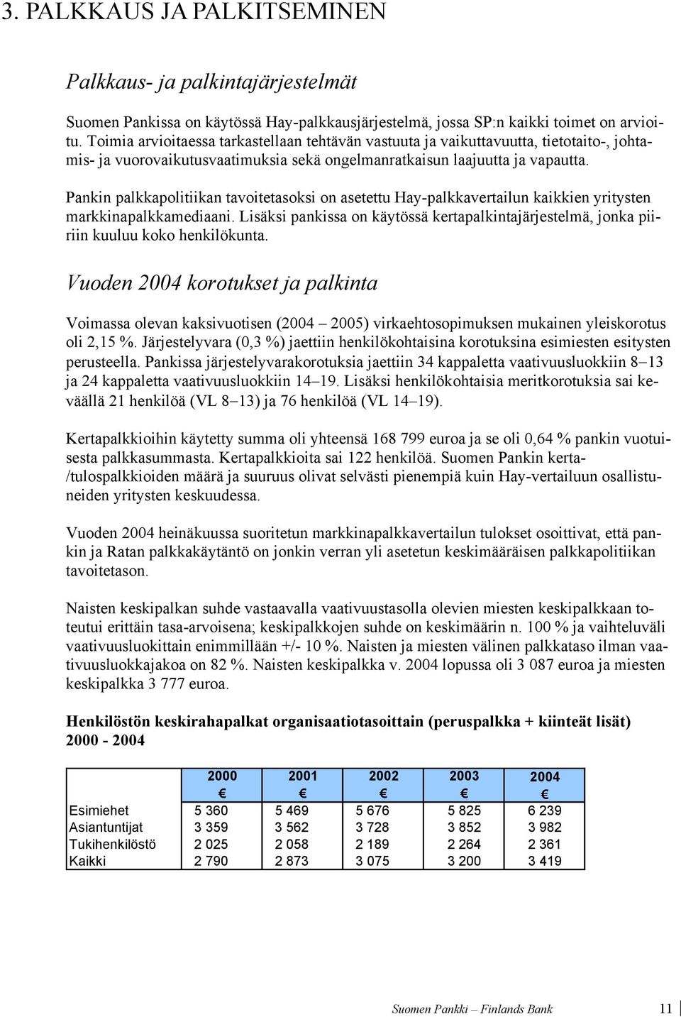 Pankin palkkapolitiikan tavoitetasoksi on asetettu Hay-palkkavertailun kaikkien yritysten markkinapalkkamediaani.