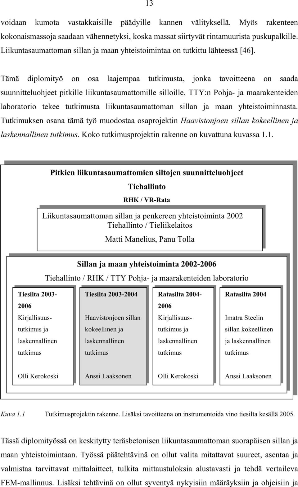 Tämä diplomityö on osa laajempaa tutkimusta, jonka tavoitteena on saada suunnitteluohjeet pitkille liikuntasaumattomille silloille.