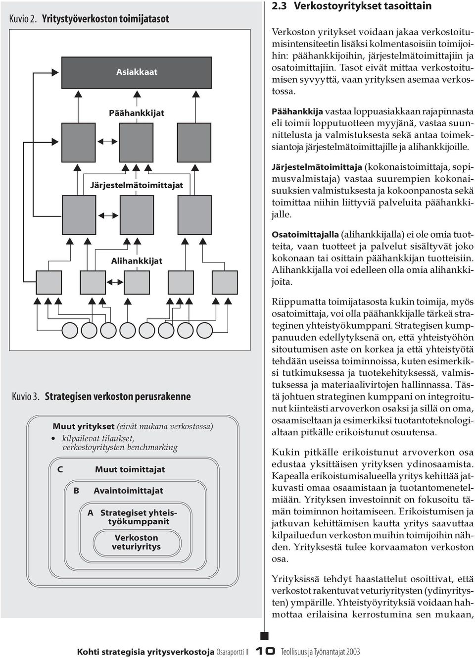 toimittajat Avaintoimittajat Strategiset yhteistyökumppanit Verkoston veturiyritys 2.