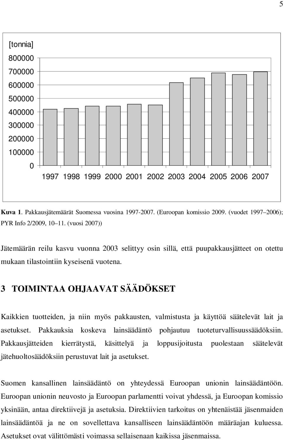 (vuosi 2007)) Jätemäärän reilu kasvu vuonna 2003 selittyy osin sillä, että puupakkausjätteet on otettu mukaan tilastointiin kyseisenä vuotena.