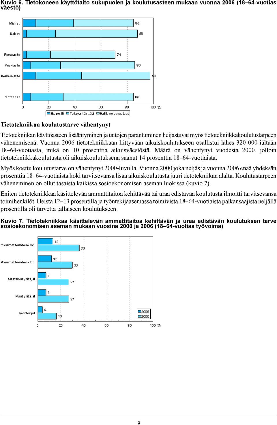 parantuminen heijastuvat myös tietotekniikkakoulutustarpeen vähenemisenä.