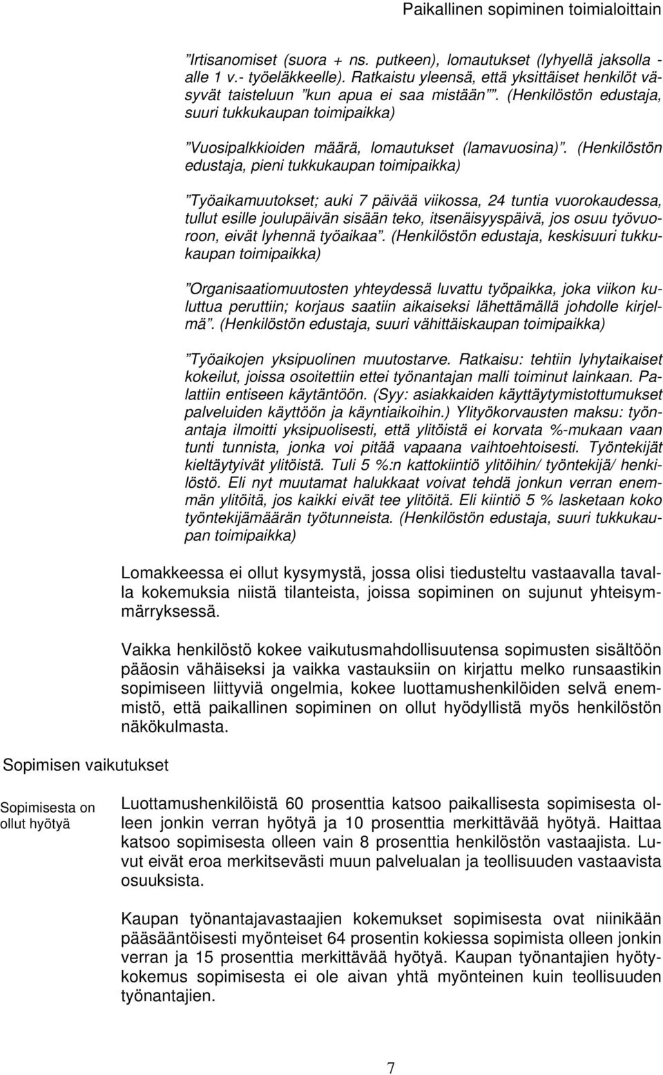 (Henkilöstön edustaja, pieni tukkukaupan Työaikamuutokset; auki 7 päivää viikossa, 24 tuntia vuorokaudessa, tullut esille joulupäivän sisään teko, itsenäisyyspäivä, jos osuu työvuoroon, eivät lyhennä