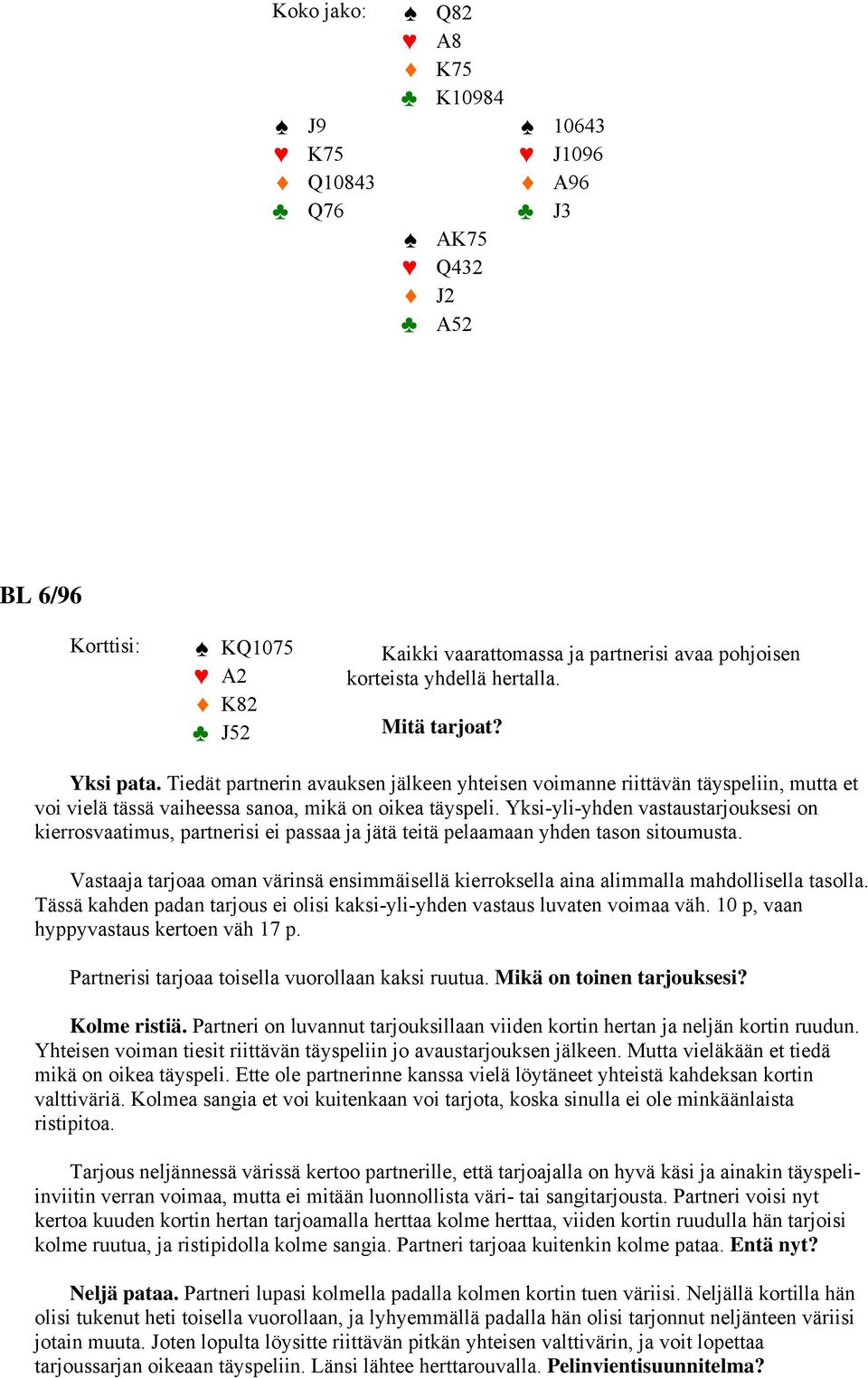 Yksi-yli-yhden vastaustarjouksesi on kierrosvaatimus, partnerisi ei passaa ja jätä teitä pelaamaan yhden tason sitoumusta.