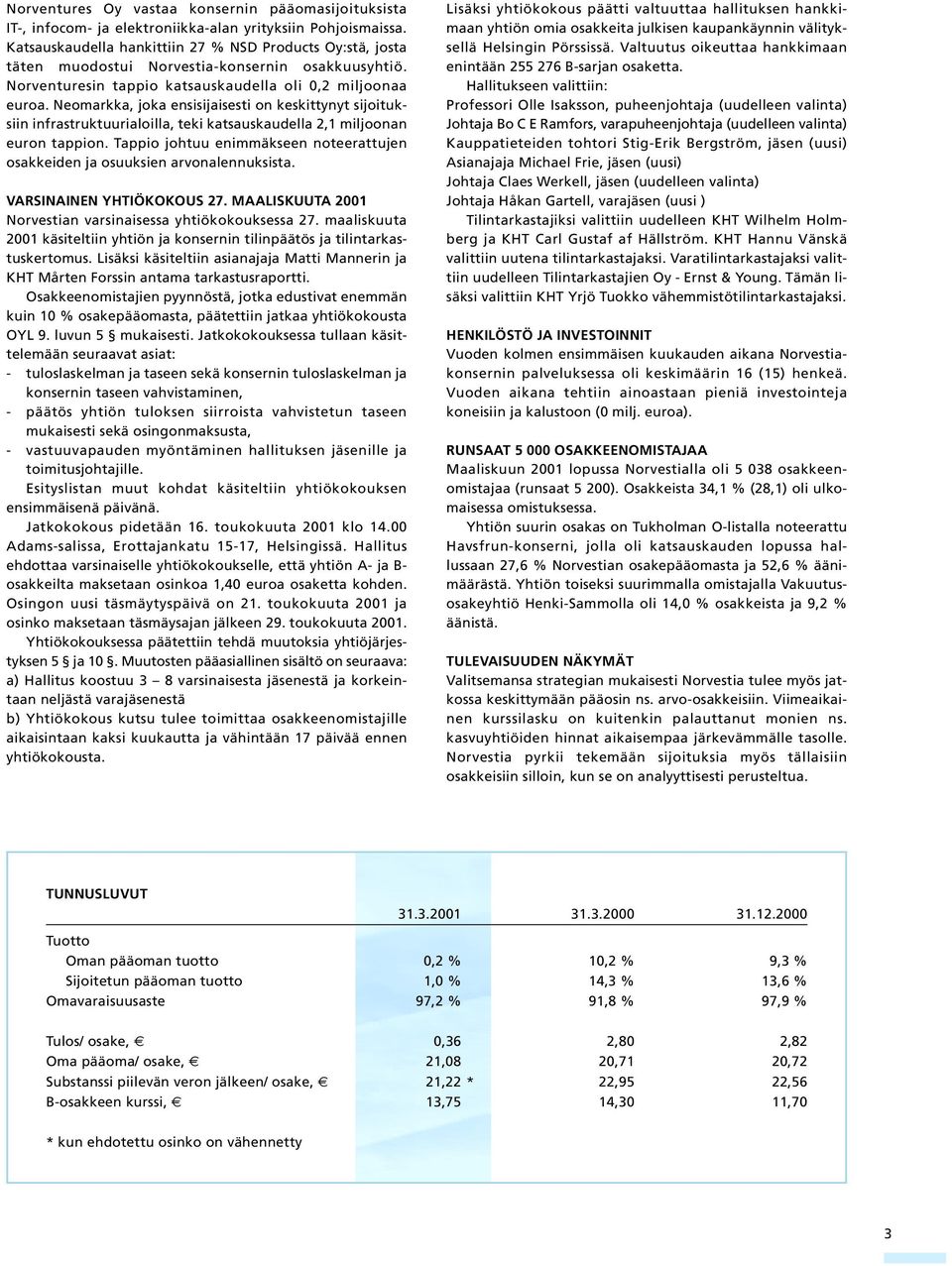 Neomarkka, joka ensisijaisesti on keskittynyt sijoituksiin infrastruktuurialoilla, teki katsauskaudella 2,1 miljoonan euron tappion.