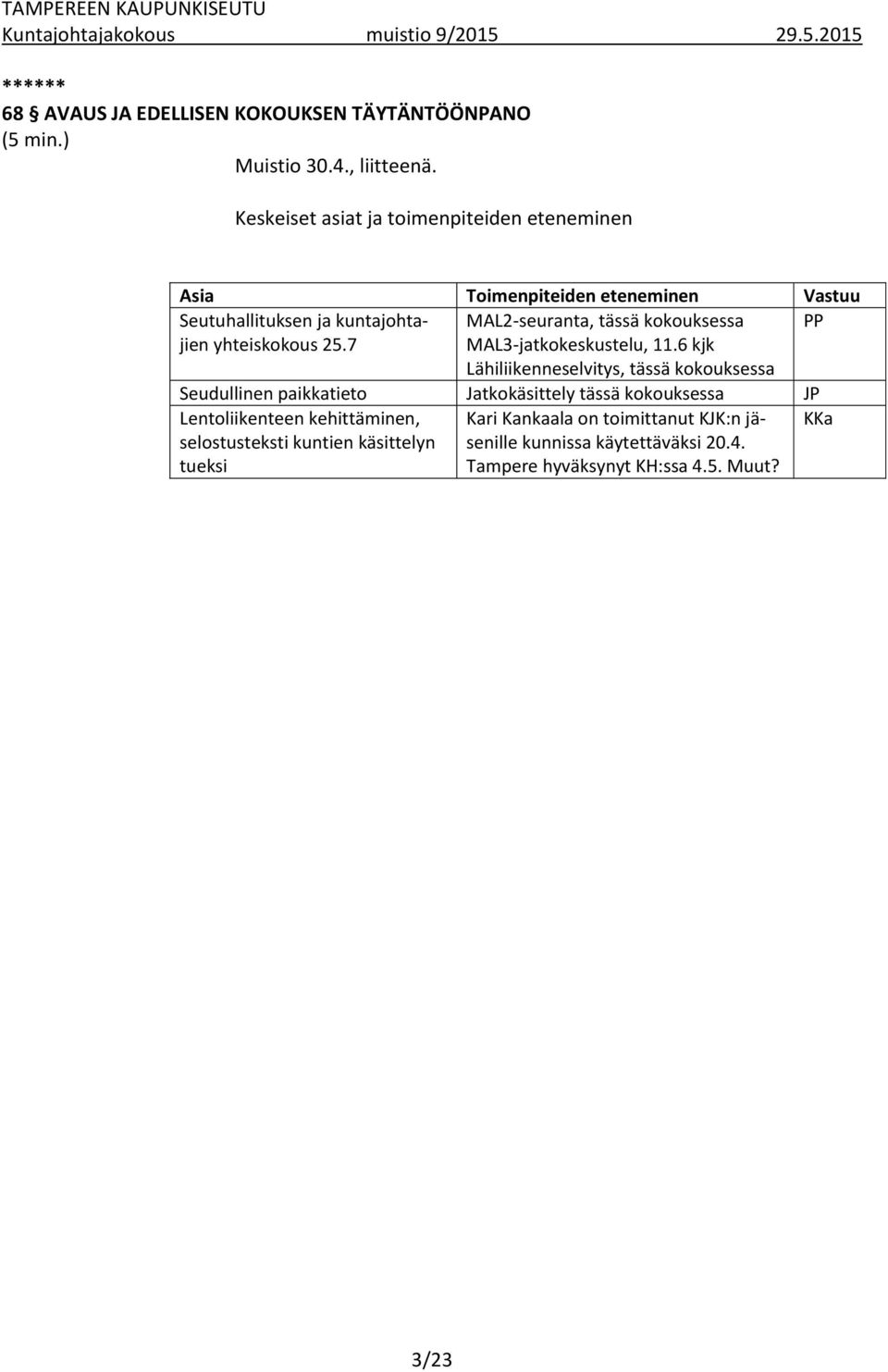 kokouksessa PP yhteiskokous 25.7 MAL3-jatkokeskustelu, 11.