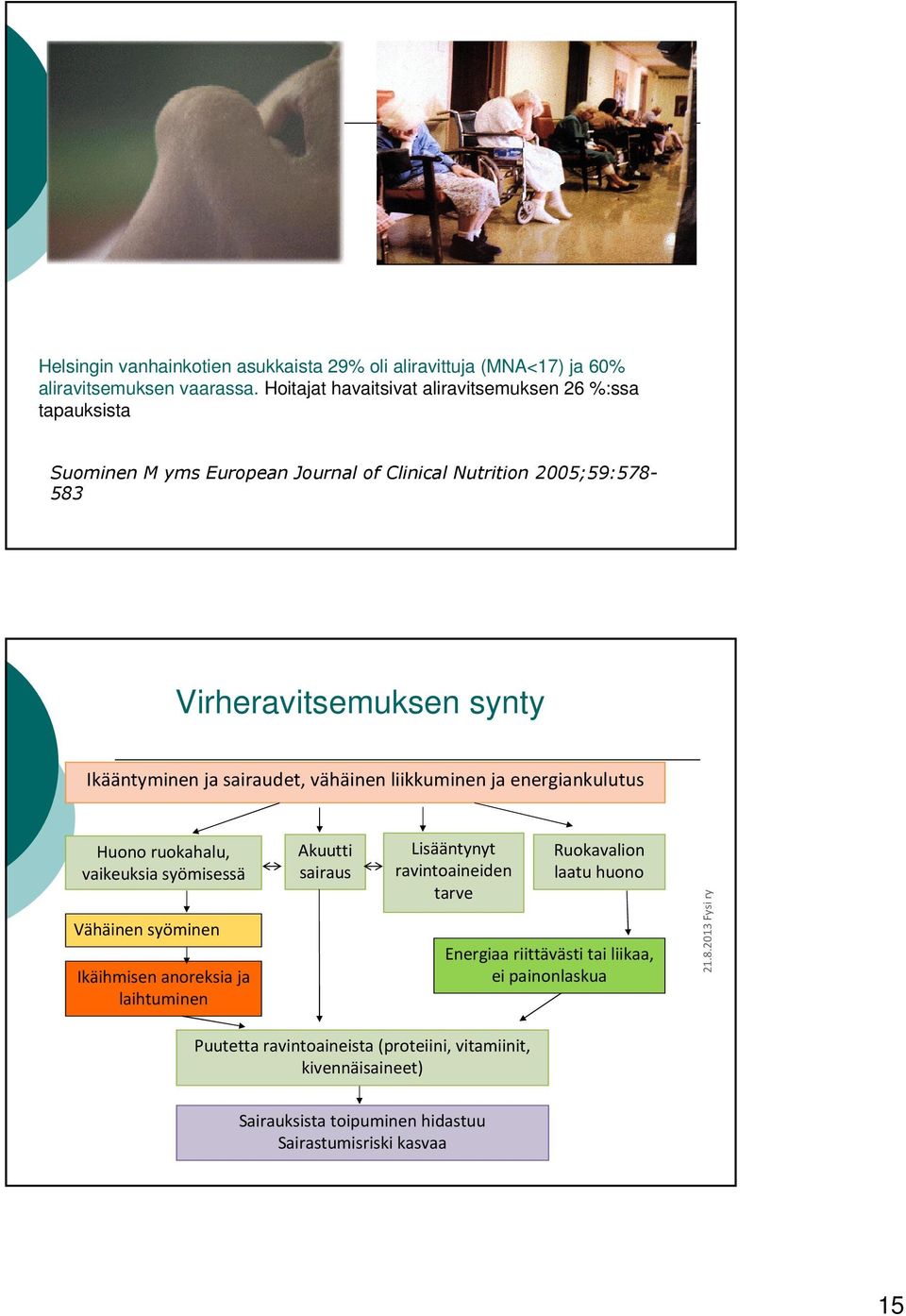 %:ssa tapauksista Suominen M yms European Journal of Clinical Nutrition 20