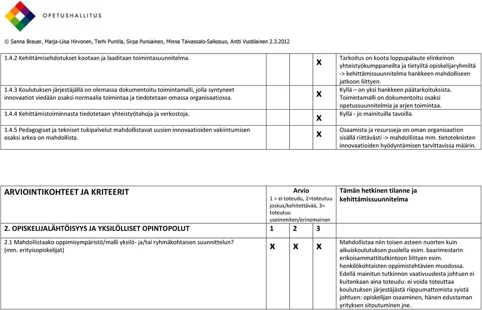 Tarkoitus on koota loppupalaute elinkeinon yhteistyökumppaneilta ja tietyiltä opiskelijaryhmiltä -> kehittämissuunnitelma hankkeen mahdolliseen jatkoon liittyen.