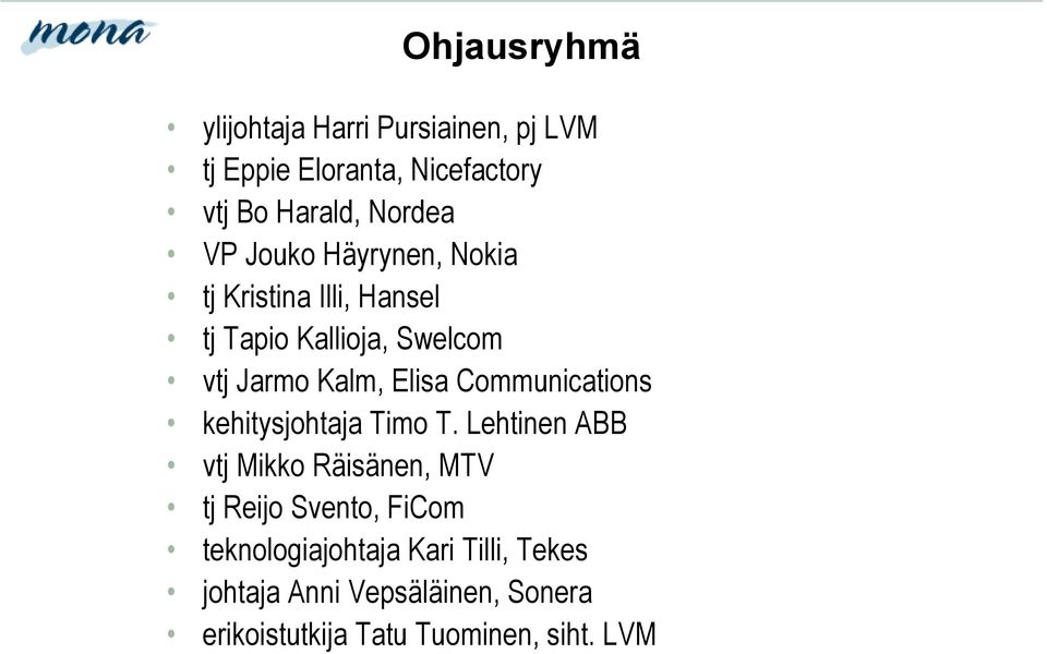Communications kehitysjohtaja Timo T.