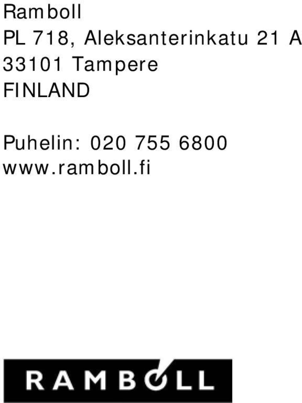 33101 Tampere FINLAND