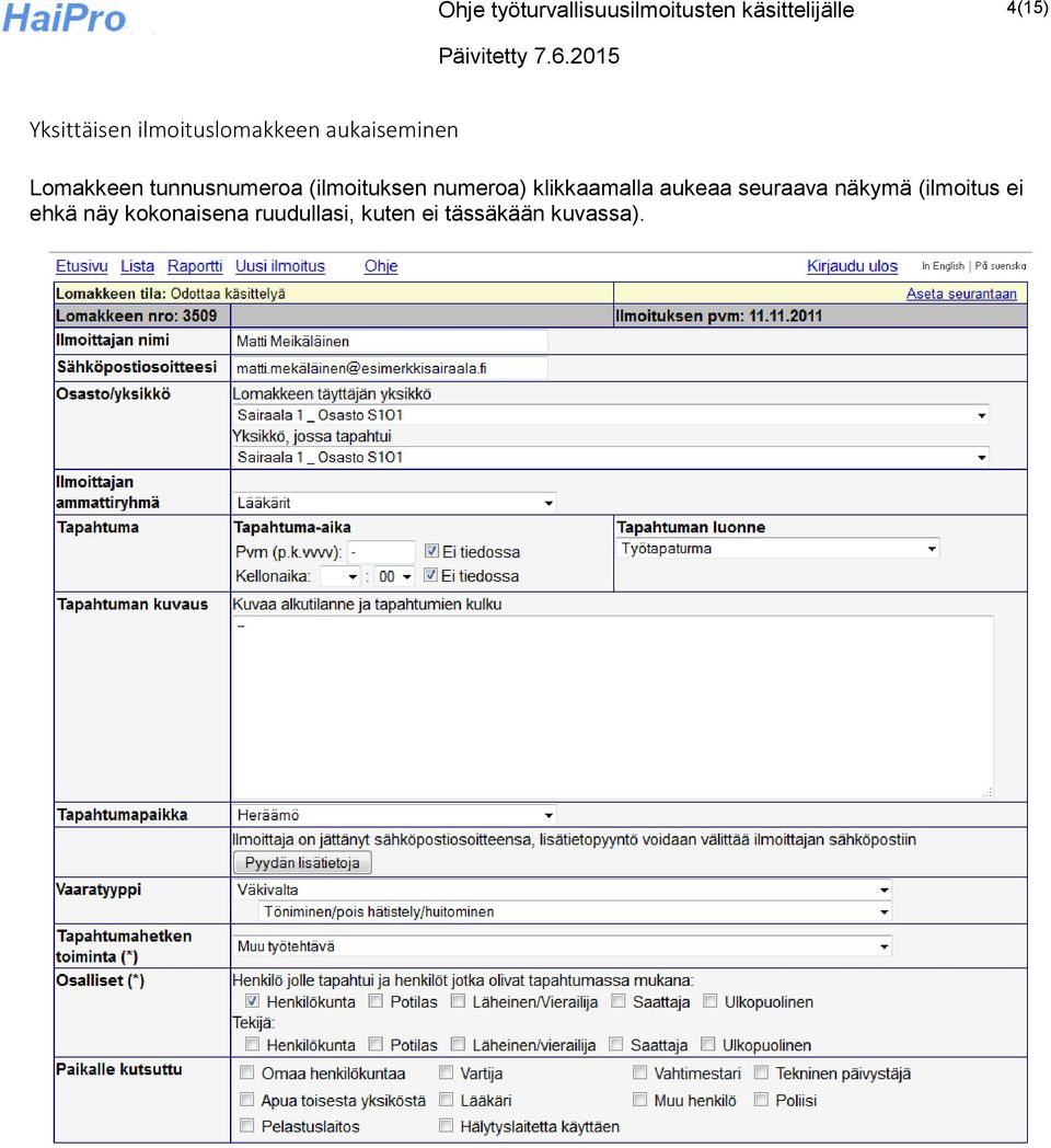 tunnusnumeroa (ilmoituksen numeroa) klikkaamalla aukeaa