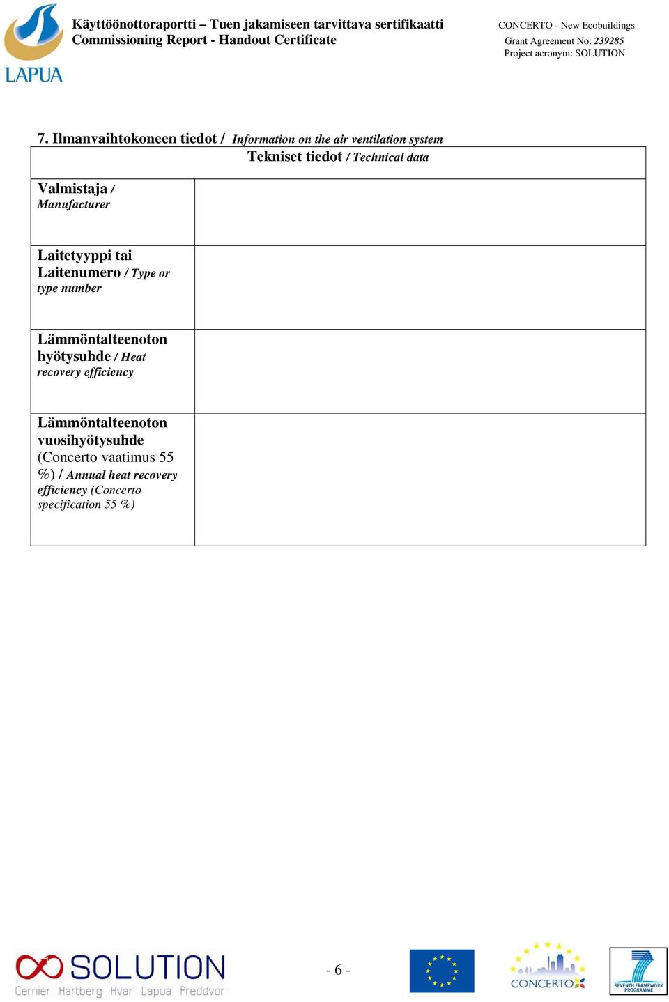 Lämmöntalteenoton hyötysuhde / Heat recovery efficiency Lämmöntalteenoton vuosihyötysuhde