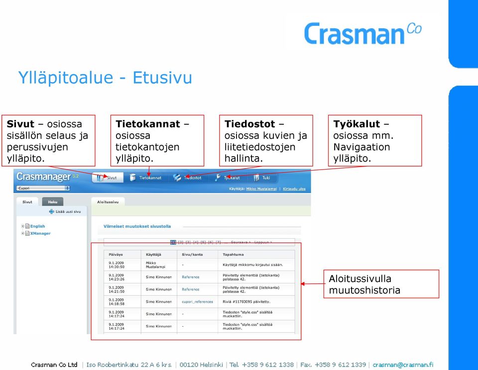 Tietokannat osiossa tietokantojen ylläpito.