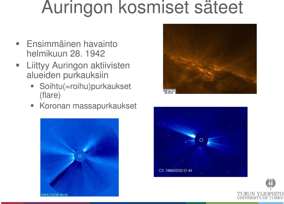 1942 Liittyy Auringon aktiivisten alueiden
