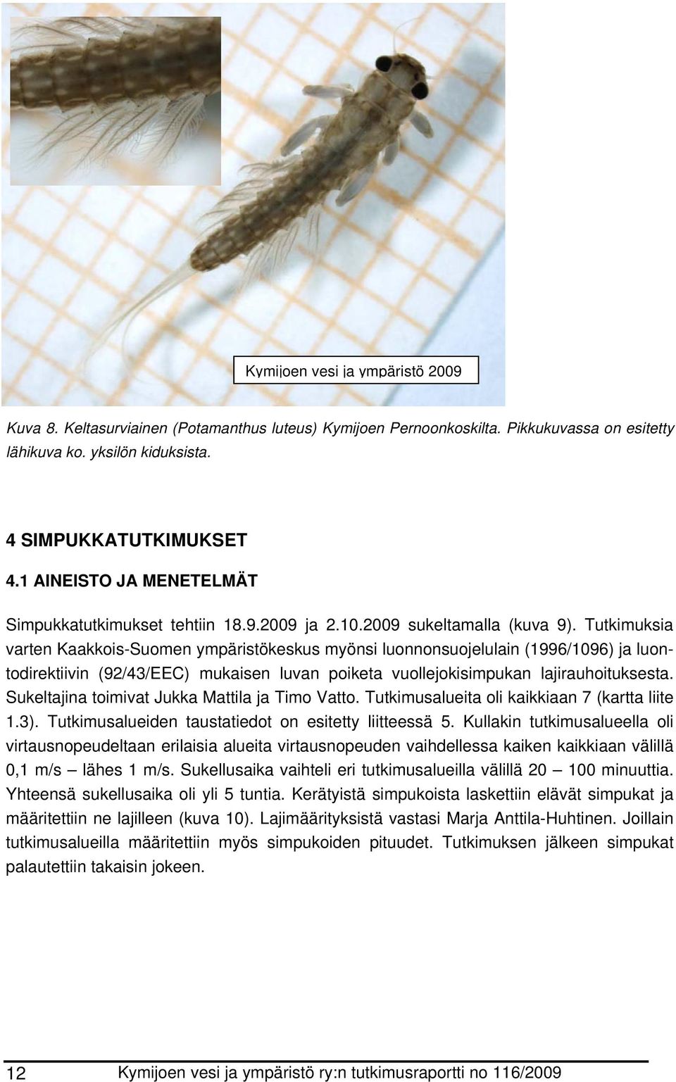 Tutkimuksia varten Kaakkois-Suomen ympäristökeskus myönsi luonnonsuojelulain (1996/1096) ja luontodirektiivin (92/43/EEC) mukaisen luvan poiketa vuollejokisimpukan lajirauhoituksesta.
