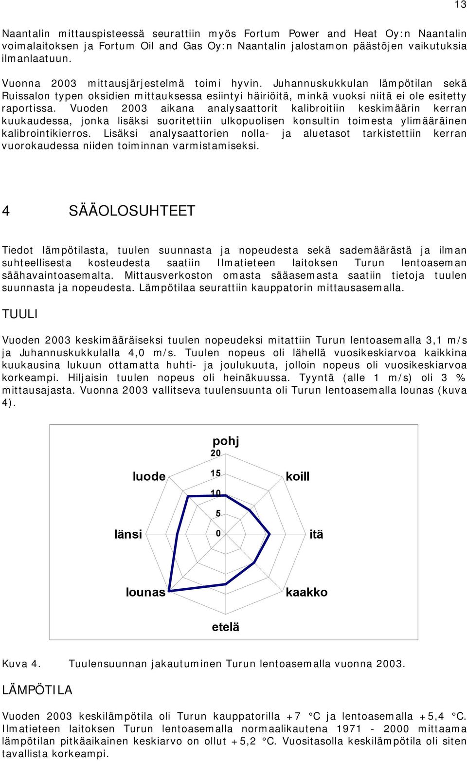 Vuoden 23 aikana analysaattorit kalibroitiin keskimäärin kerran kuukaudessa, jonka lisäksi suoritettiin ulkopuolisen konsultin toimesta ylimääräinen kalibrointikierros.