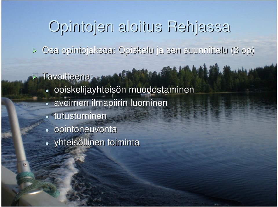 opiskelijayhteisön n muodostaminen avoimen