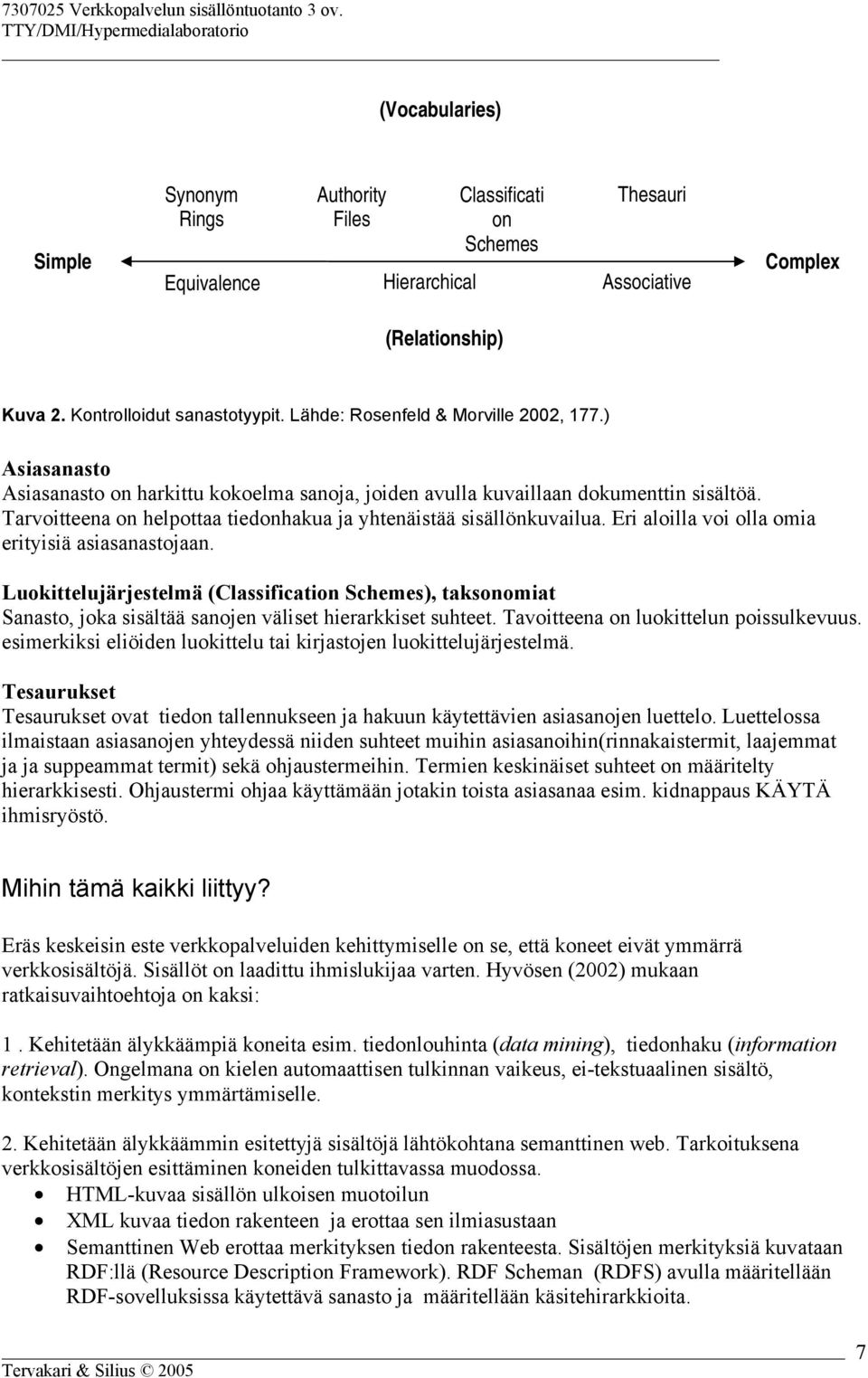 Tarvoitteena on helpottaa tiedonhakua ja yhtenäistää sisällönkuvailua. Eri aloilla voi olla omia erityisiä asiasanastojaan.