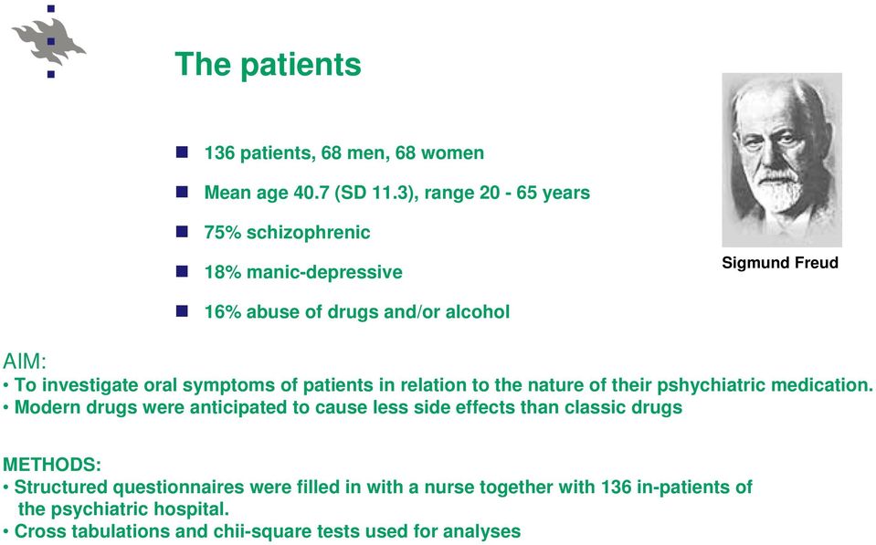 symptoms of patients in relation to the nature of their pshychiatric medication.