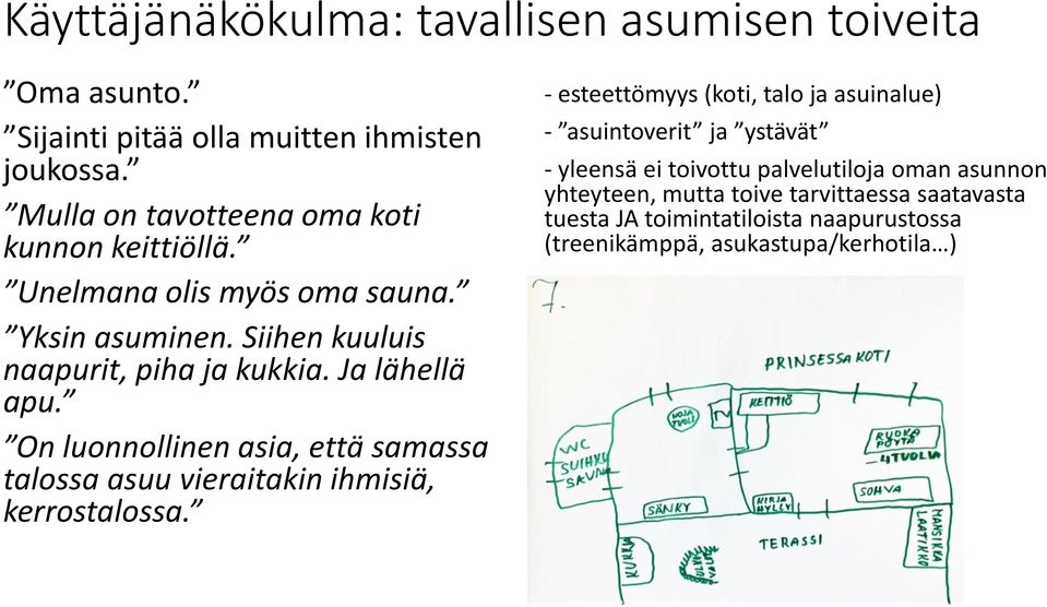 Ja lähellä apu. On luonnollinen asia, että samassa talossa asuu vieraitakin ihmisiä, kerrostalossa.