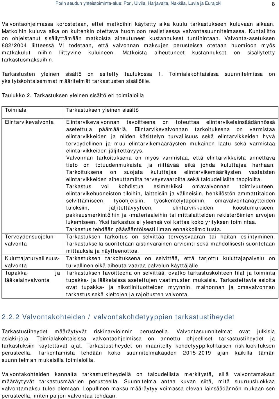 Valvonta-asetuksen 882/2004 liitteessä VI todetaan, että valvonnan maksujen perusteissa otetaan huomioon myös matkakulut niihin liittyvine kuluineen.