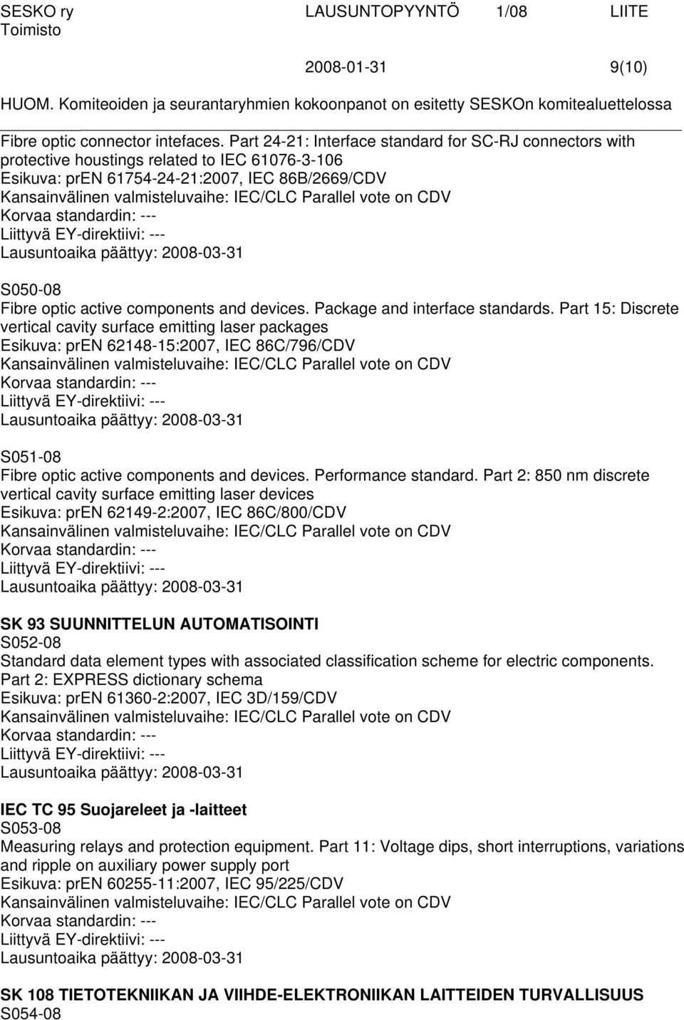 devices. Package and interface standards.