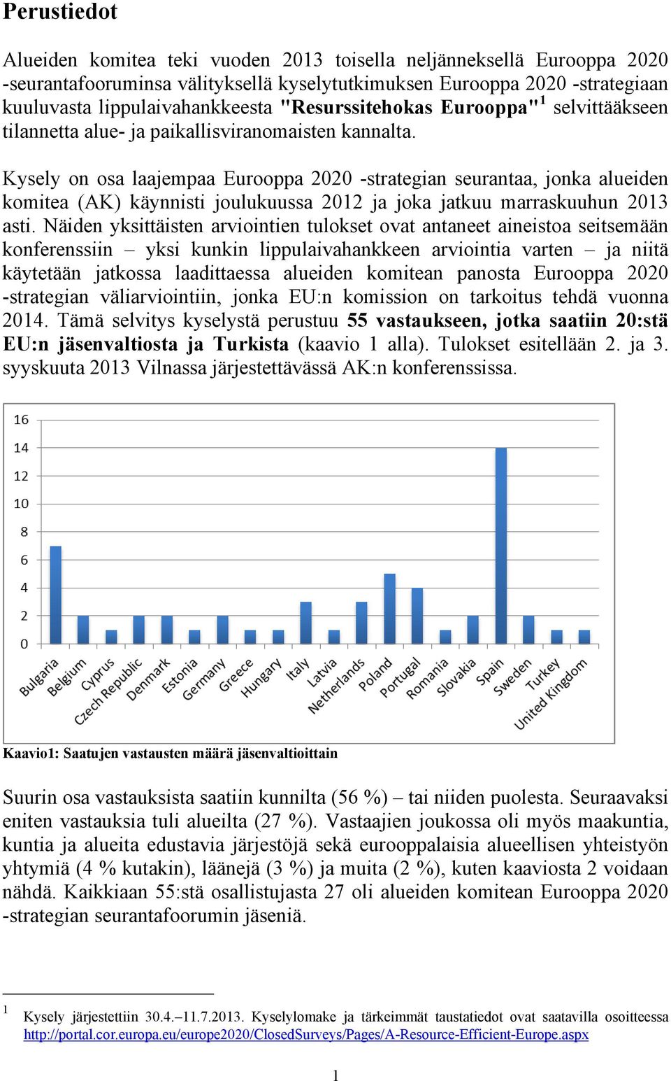 Kysely on osa laajempaa Eurooppa 2020 -strategian seurantaa, jonka alueiden komitea (AK) käynnisti joulukuussa 2012 ja joka jatkuu marraskuuhun 2013 asti.