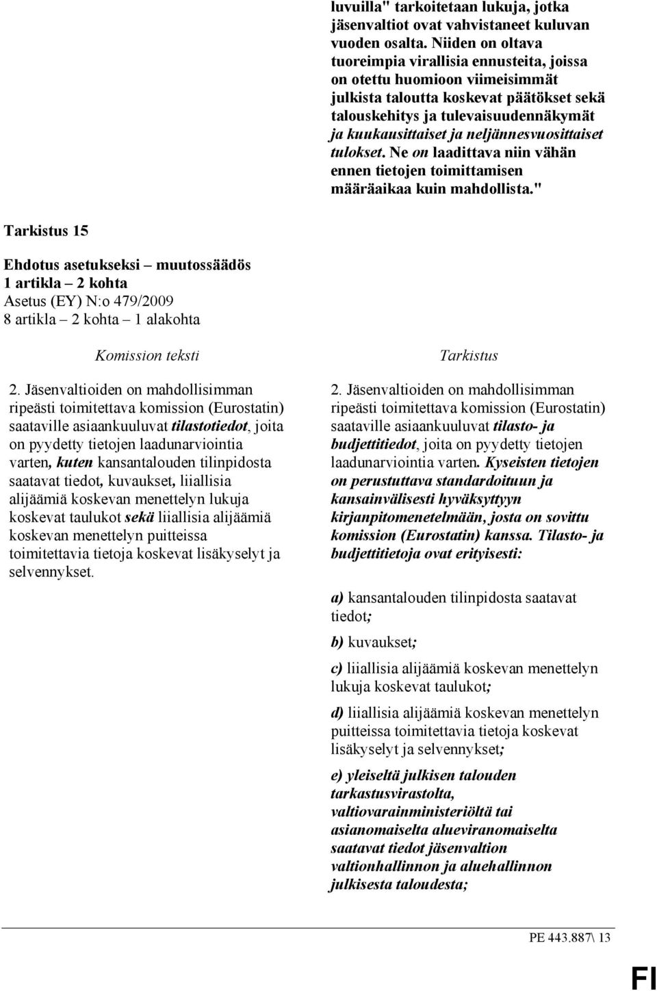 neljännesvuosittaiset tulokset. Ne on laadittava niin vähän ennen tietojen toimittamisen määräaikaa kuin mahdollista.