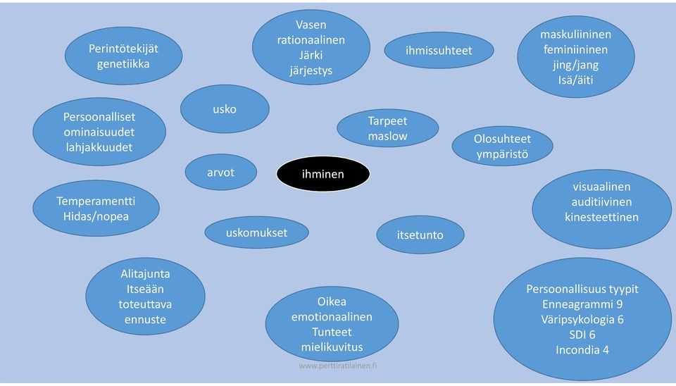 maslow itsetunto Olosuhteet ympäristö visuaalinen auditiivinen kinesteettinen Alitajunta Itseään toteuttava