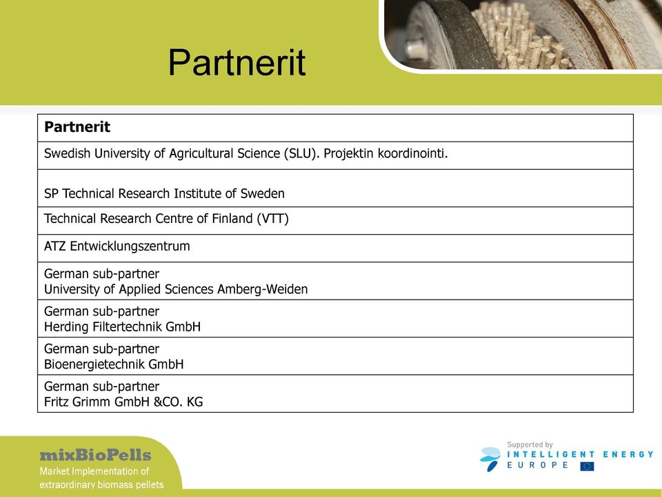 Entwicklungszentrum German sub-partner University of Applied Sciences Amberg-Weiden German