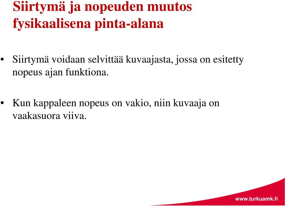 jossa on esitetty nopeus ajan funktiona.